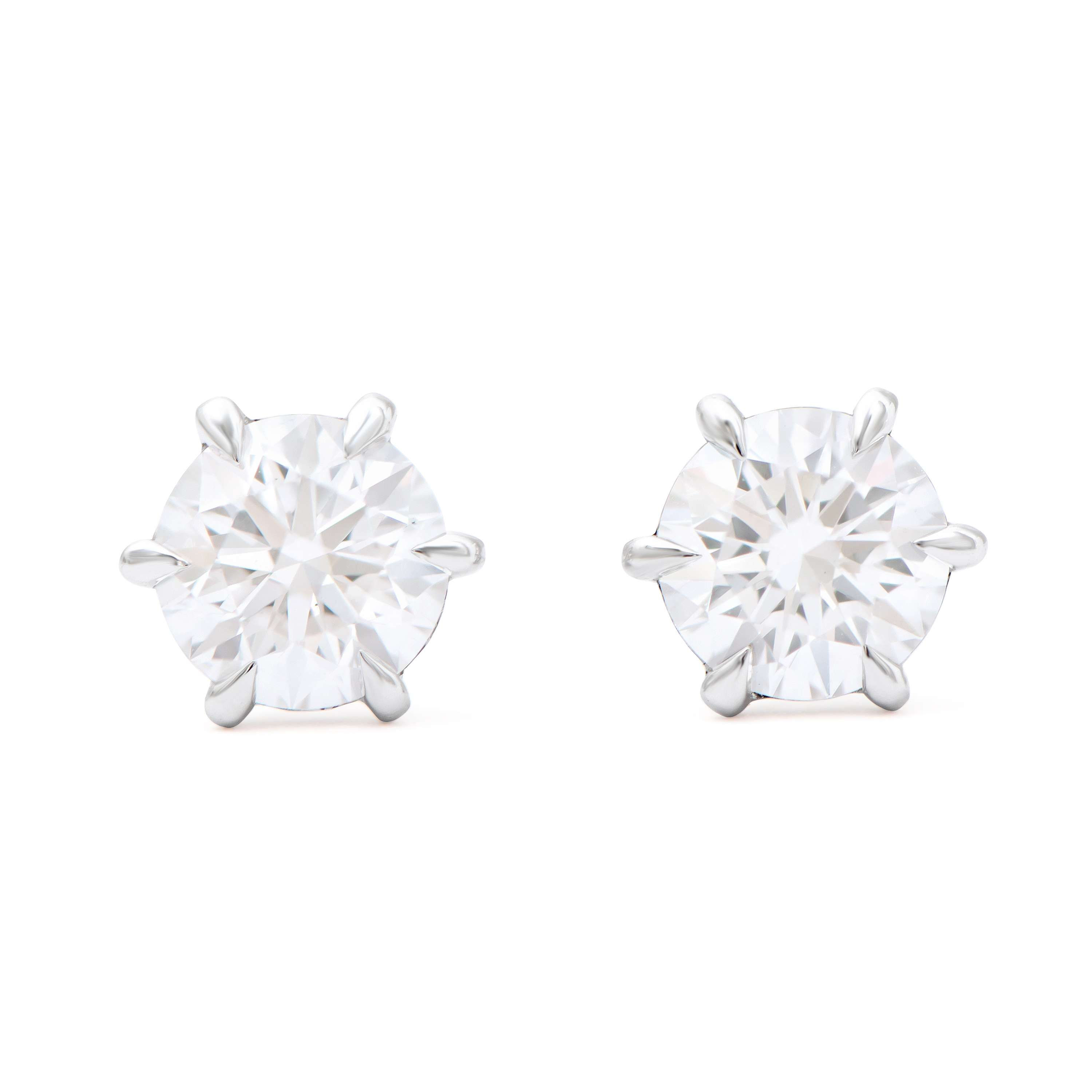 1.68 TCW IGI Certified Lab Grown Diamonds 14K White Gold Studs