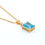 Thumbnail: 5.13 TCW Blue Topaz & Diamonds 18K Gold Plated Pendant