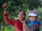 Women and a child at lime tree