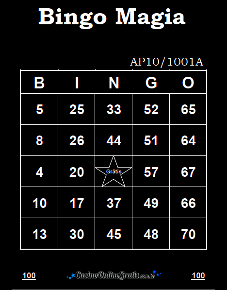 .+ Cartela casino 100 preto