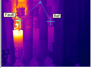 image of fused disconnect viewed through IR thermography