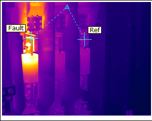 image of fused disconnect viewed through IR thermography