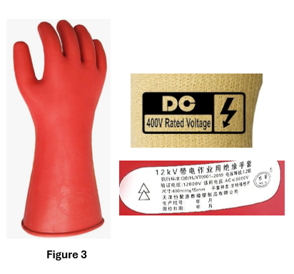 composition image with examples of non OSHA certified gloves