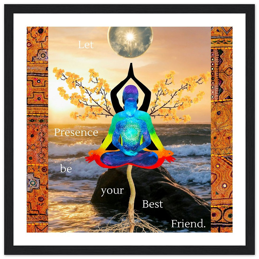 Thumbnail: Let Presence Be Your BFF - Classic Semi-Glossy Paper Wooden Framed Poster