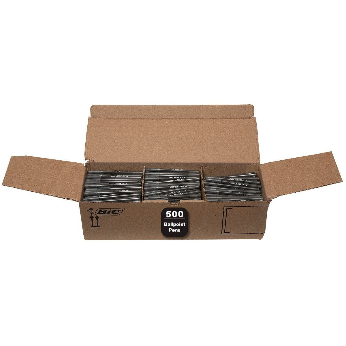 Round Stic Black Medium Point (1.0mm) 500 Count Box