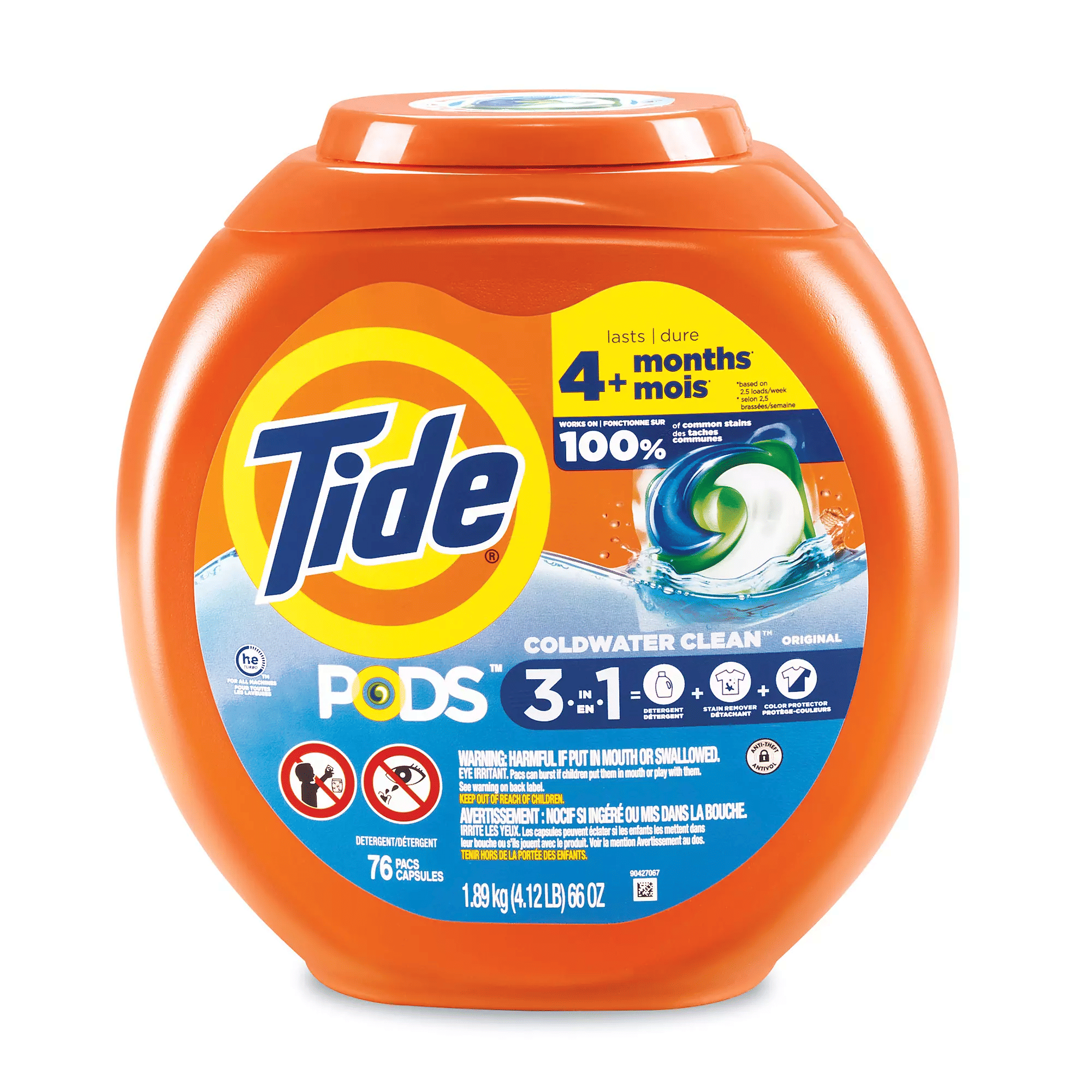 Tide HE Pods Original Laundry Detergent Pacs 76 Count