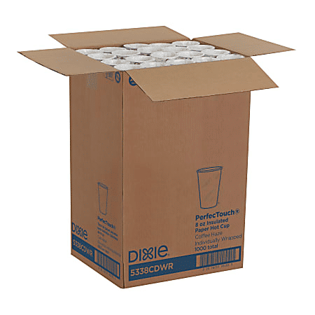 Dixie PerfecTouch Insulated Paper Cups 8 Oz Coffee Haze 1000 Count
