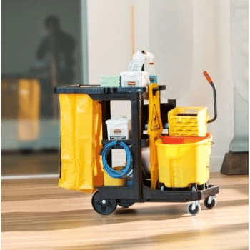 Rubbermaid Commercial FG617388BLA Black Cleaning Cart