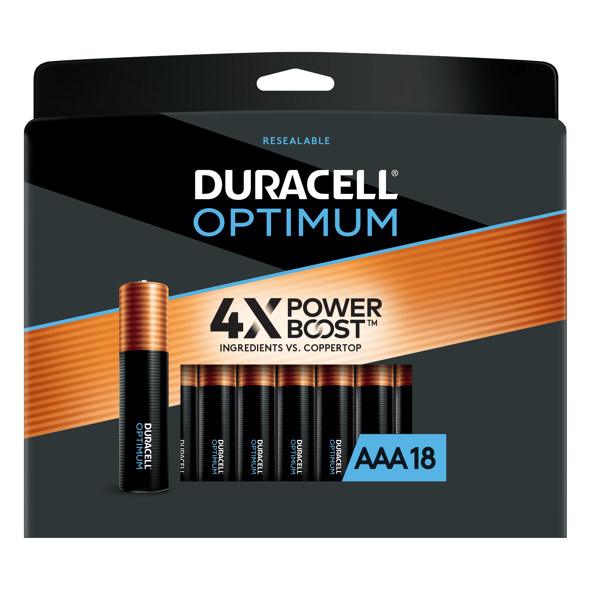 Duracell Optimum AAA Alkaline Batteries Pack of 18 4X Power Boost