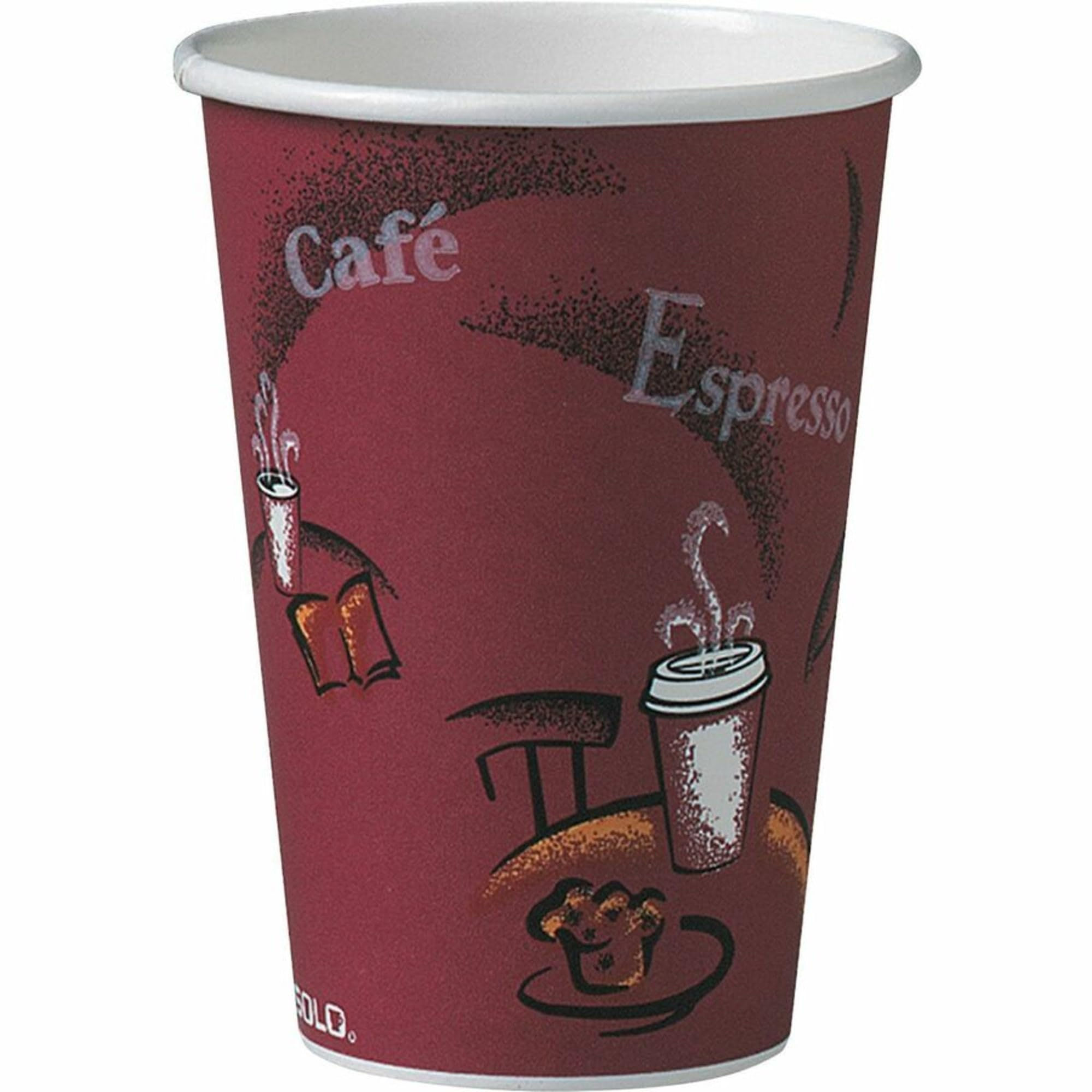 Solo Cup Paper Hot Cups 16 oz Maroon 300 Count