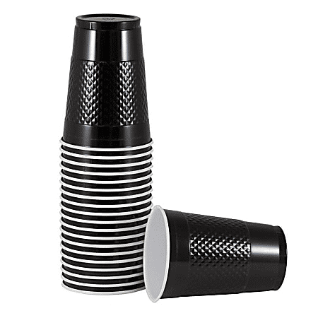 JAM Paper Plastic Party Cups 16 oz Black 20 Glasses/Pack