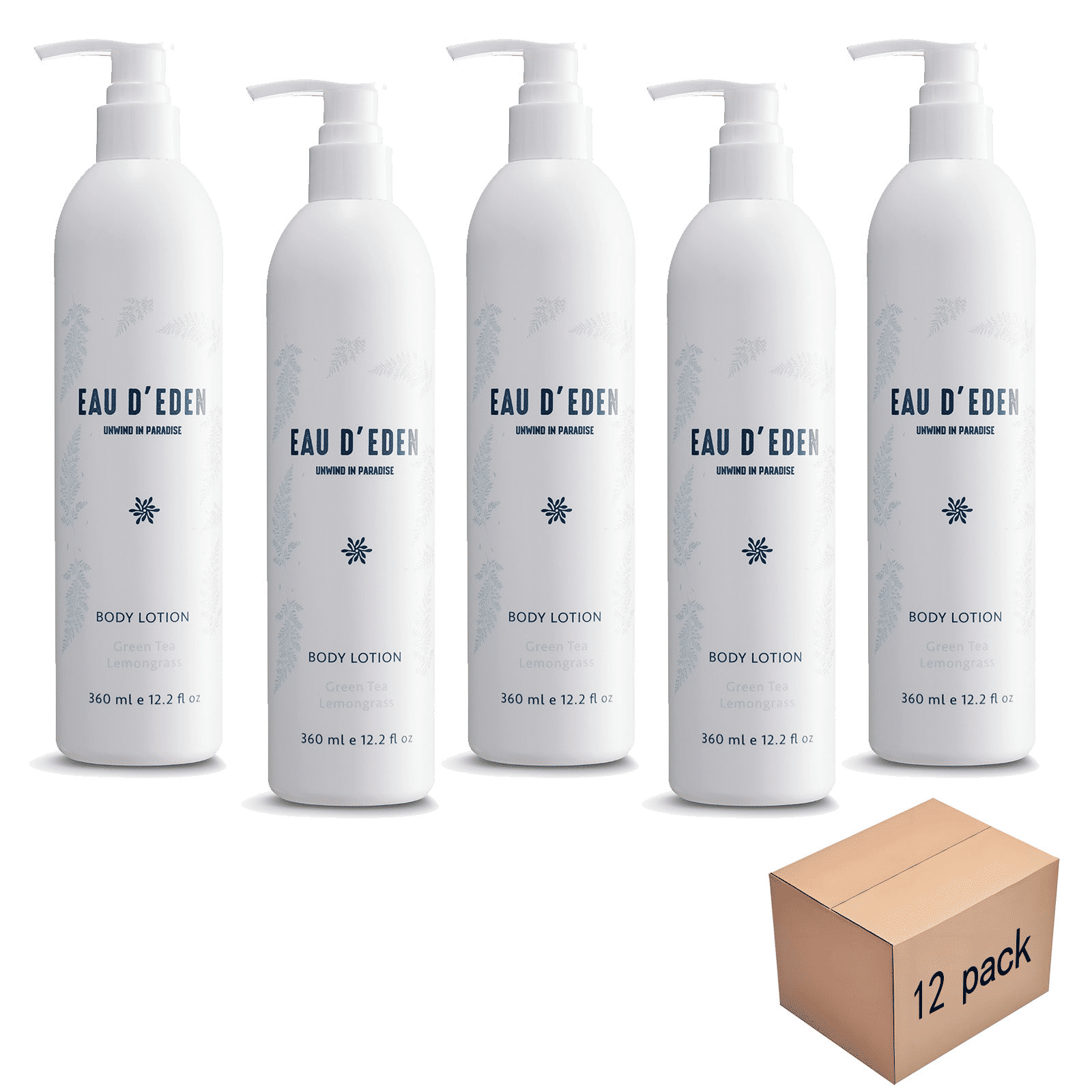 EAU D'EDEN ADW-EAU360B-004-BL Hotel Body Lotion Dispenser 12.2 fl oz 12-Pack