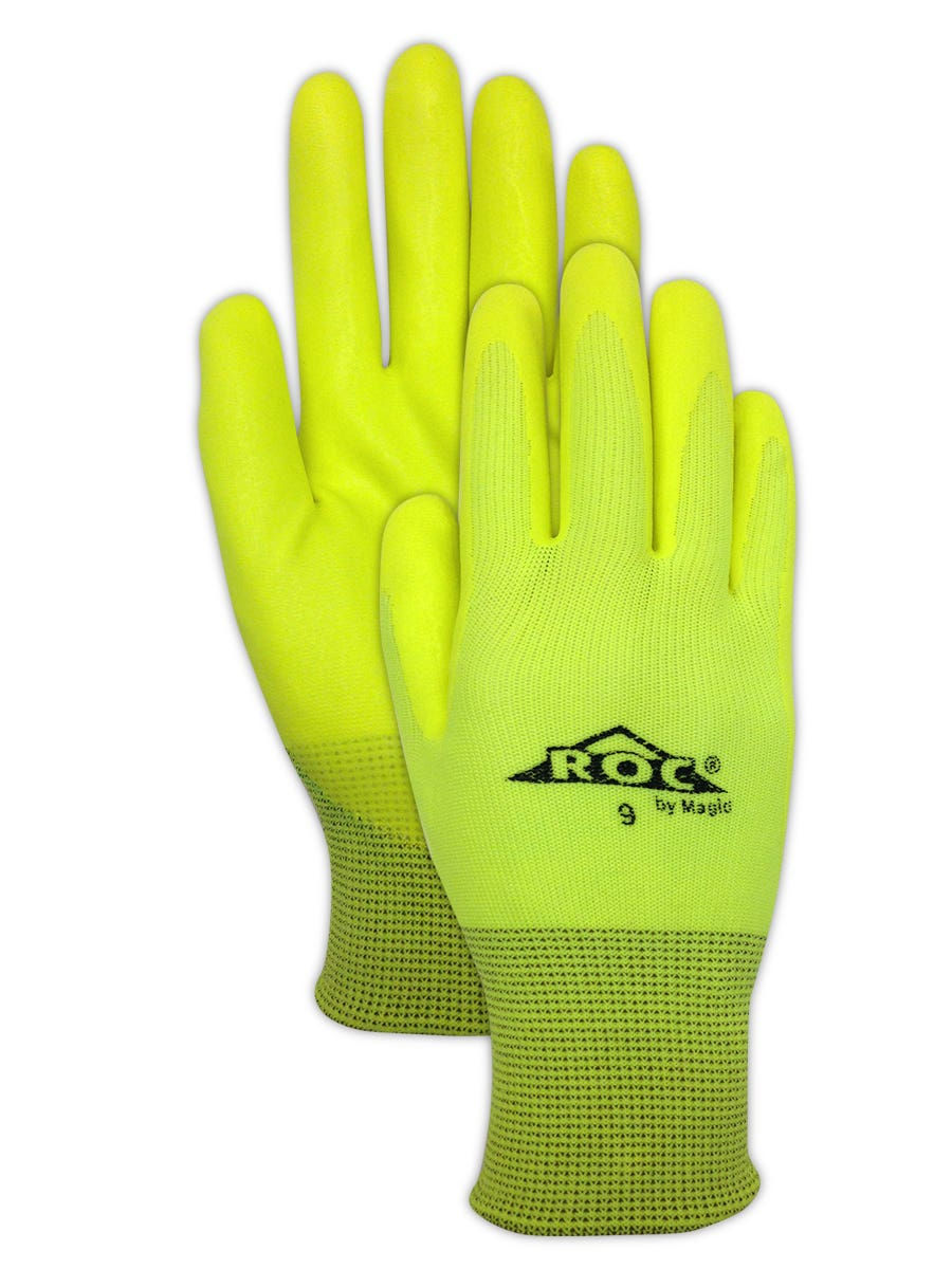 Magid HV100 Hi-Viz Yellow Micro Foam Nitrile Palm Coated Glove