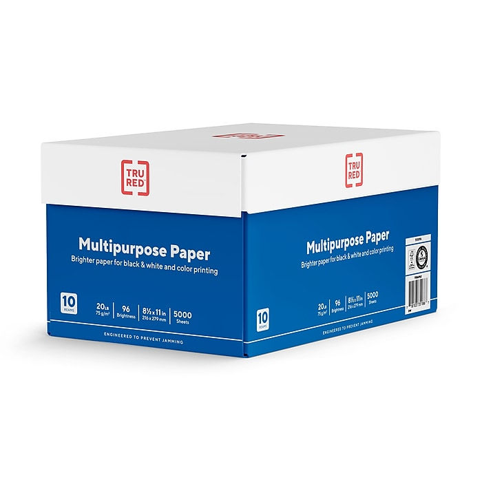 TRU RED Multipurpose Paper 20lb 96 Brightness 10 Ream Carton