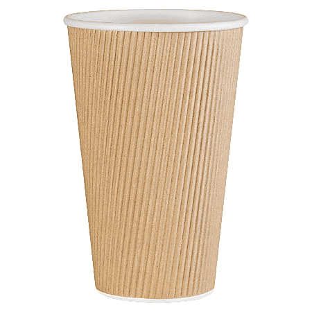 Genuine Joe Ripple Hot Cups 16 Oz Brown Pack Of 25