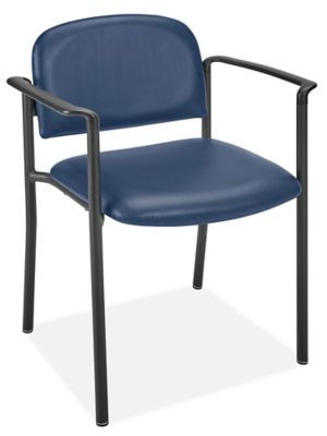 Vinyl Stackable Chair with Armrests - Blue