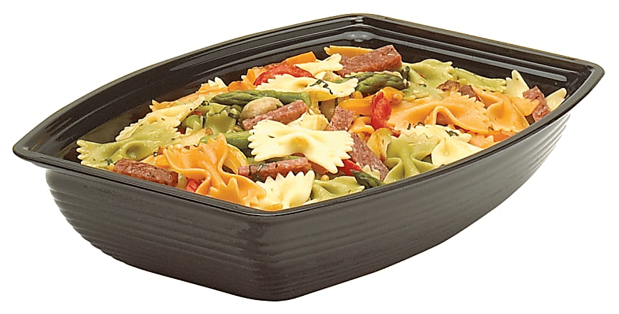 Cambro Camwear Rectangular Ribbed Bowls 12 Qt Black Pack Of 4