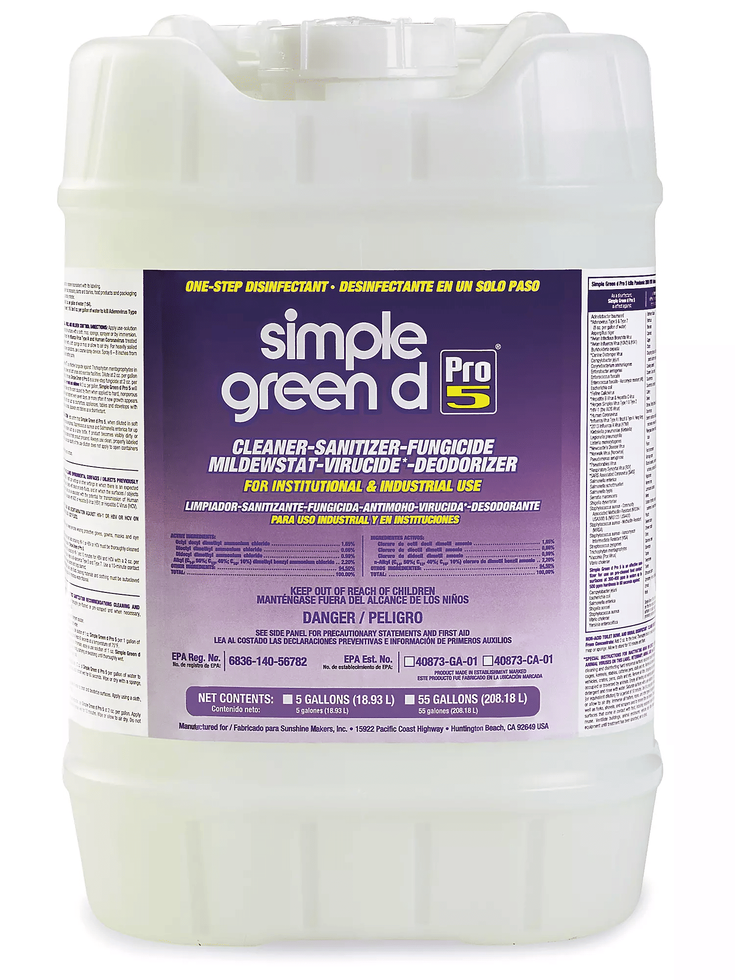 Simple Green d Pro 5 Disinfectant 5 Gallon Bottle