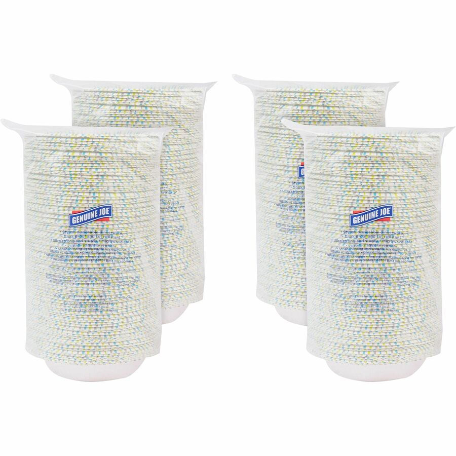 Genuine Joe 12 Oz Paper Bowls Disposable Multi 125 Pack 4 Carton