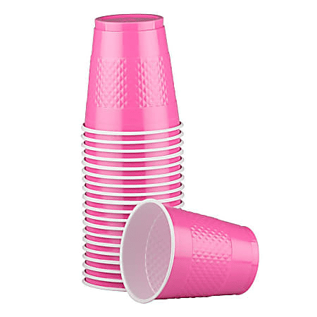 JAM Paper Plastic Party Cups 12 oz Fuchsia Pink 20 Pack