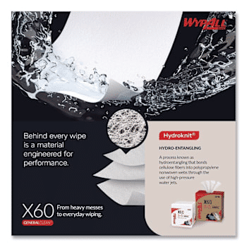 WypAll 41083 X60 White Cleaning Cloths 8-Pack