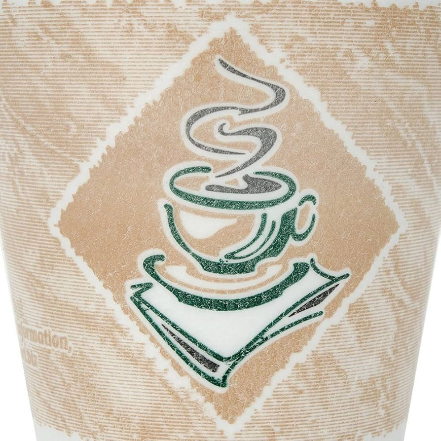 Dart Cafe G Design Foam Cups 16 Oz Brown/Green/White Box of 1000