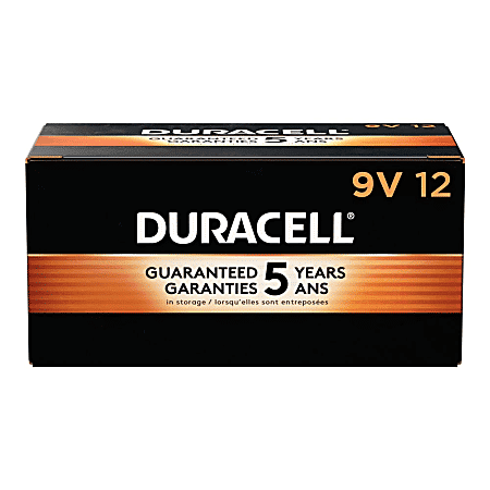Duracell Coppertop 9V Alkaline Batteries Box of 12
