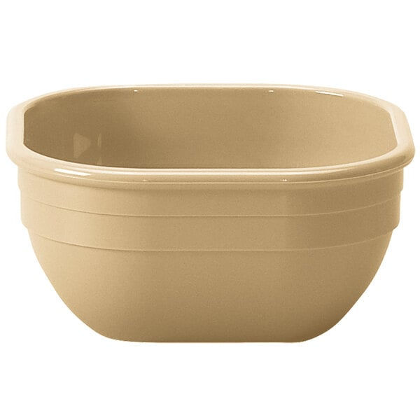 Cambro Camwear Square Polycarbonate Dinnerware Bowls Beige 48-Pack