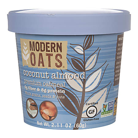 Modern Oats Premium Oatmeal Cups Coconut Almond 2.11 Oz Pack Of 12