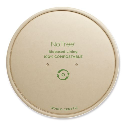 World Centric Paper Lids For Bowls 5.9" Natural 300 Pack