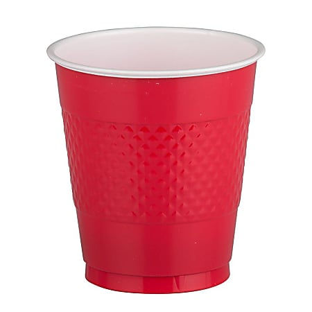 JAM PAPER Plastic Party Cups 12 oz Red 20 Count