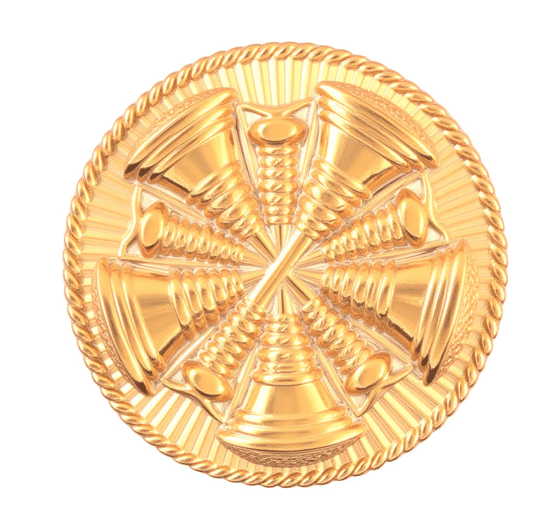 Conway Shield F18 5 Crossed Bugles Ornament