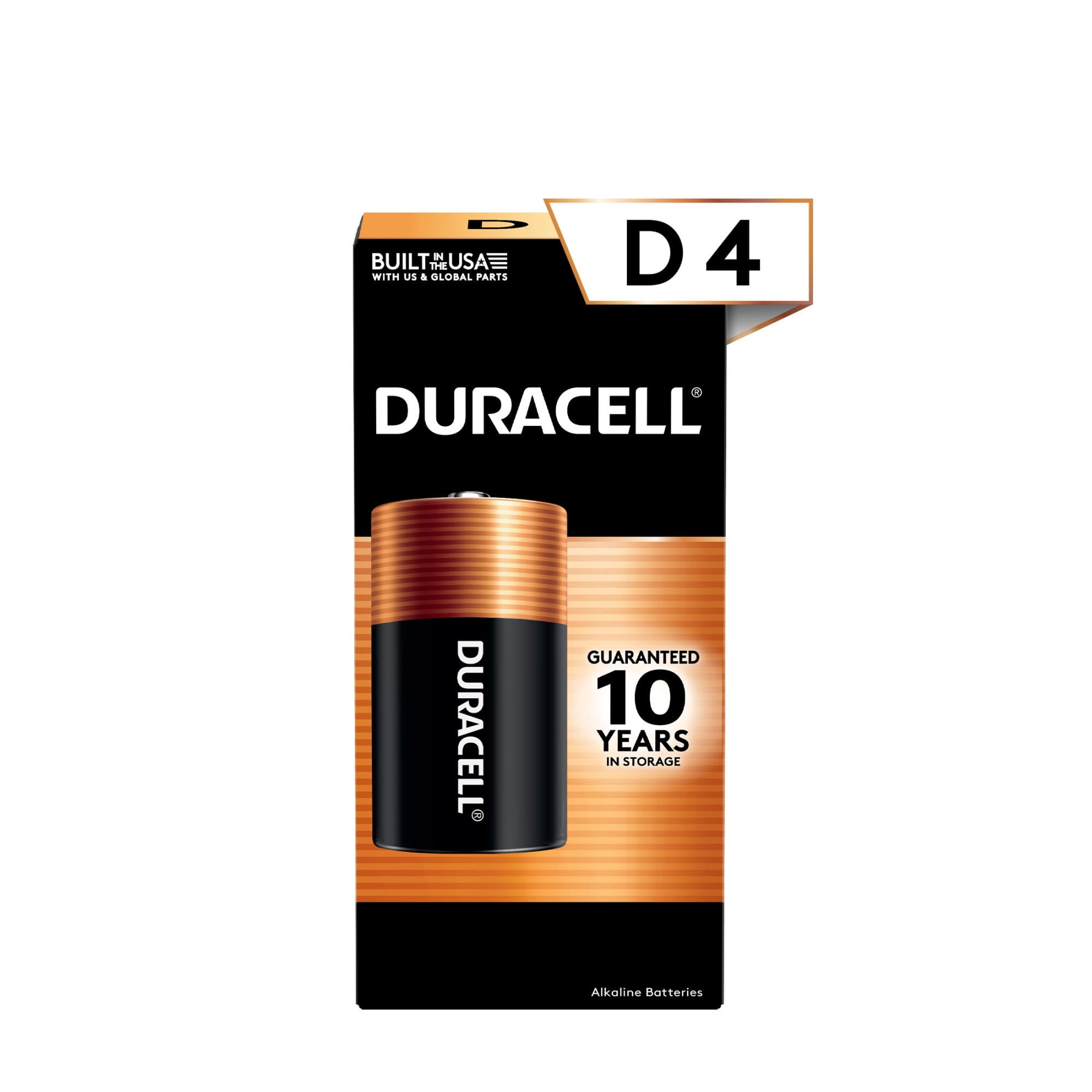Duracell Coppertop D Alkaline Batteries Pack of 4