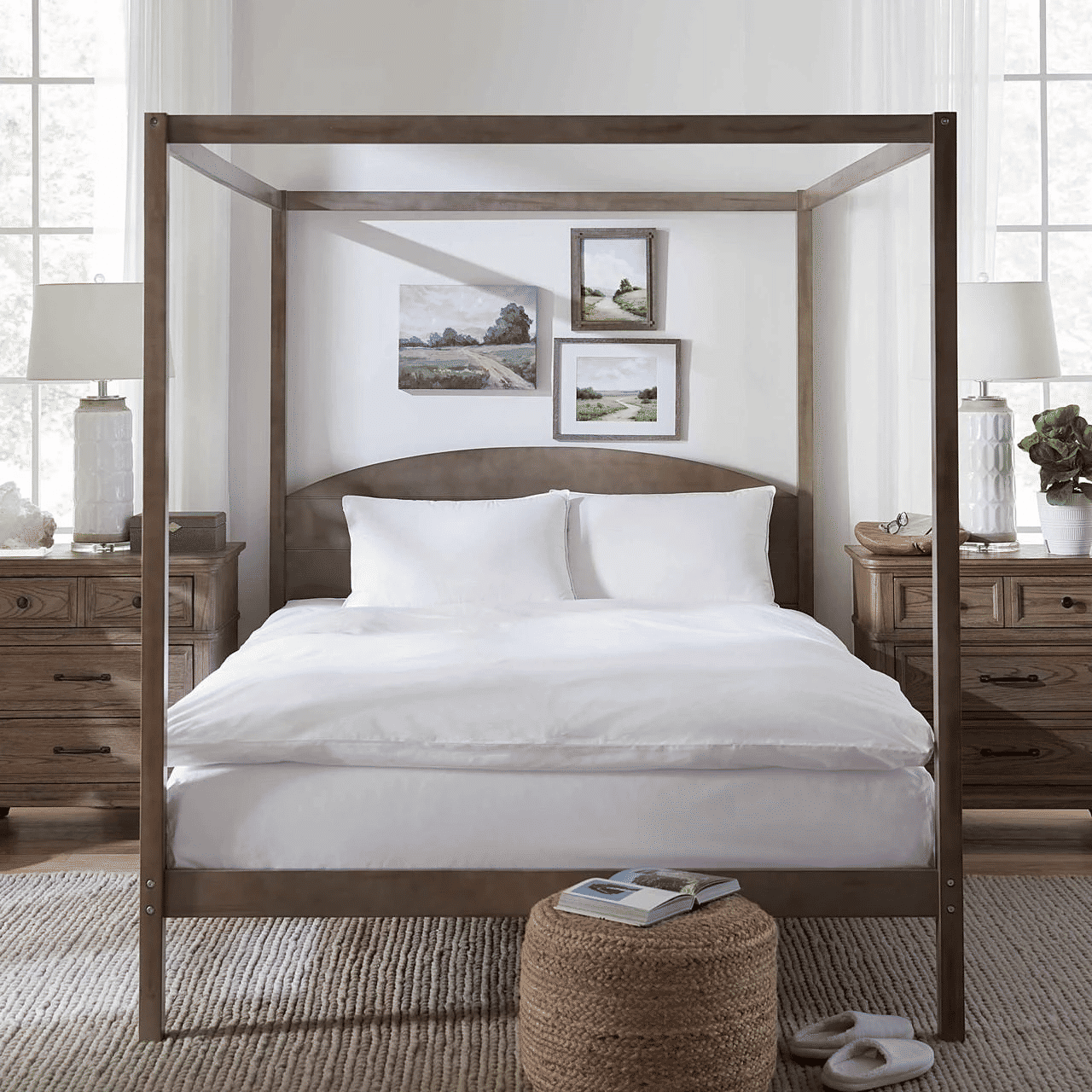 DOWNLITE Zippered Hypoallergenic Cotton Feather Bed Protector