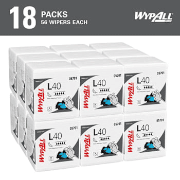 Wypall 05701 Powerclean L40 1/4 Fold Cleaning Towels White