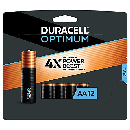 Duracell Optimum AA Alkaline Batteries 1.5V 12-Pack