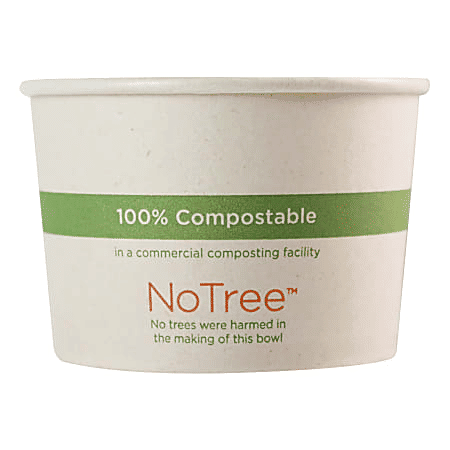 World Centric No Tree Paper Bowls 8 Oz Natural Sugarcane 1000/Carton
