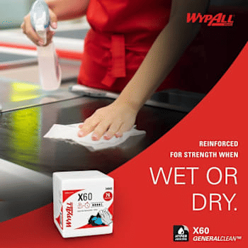 Wypall 34865 GeneralClean X60 Cleaning Cloths White 12-Pack