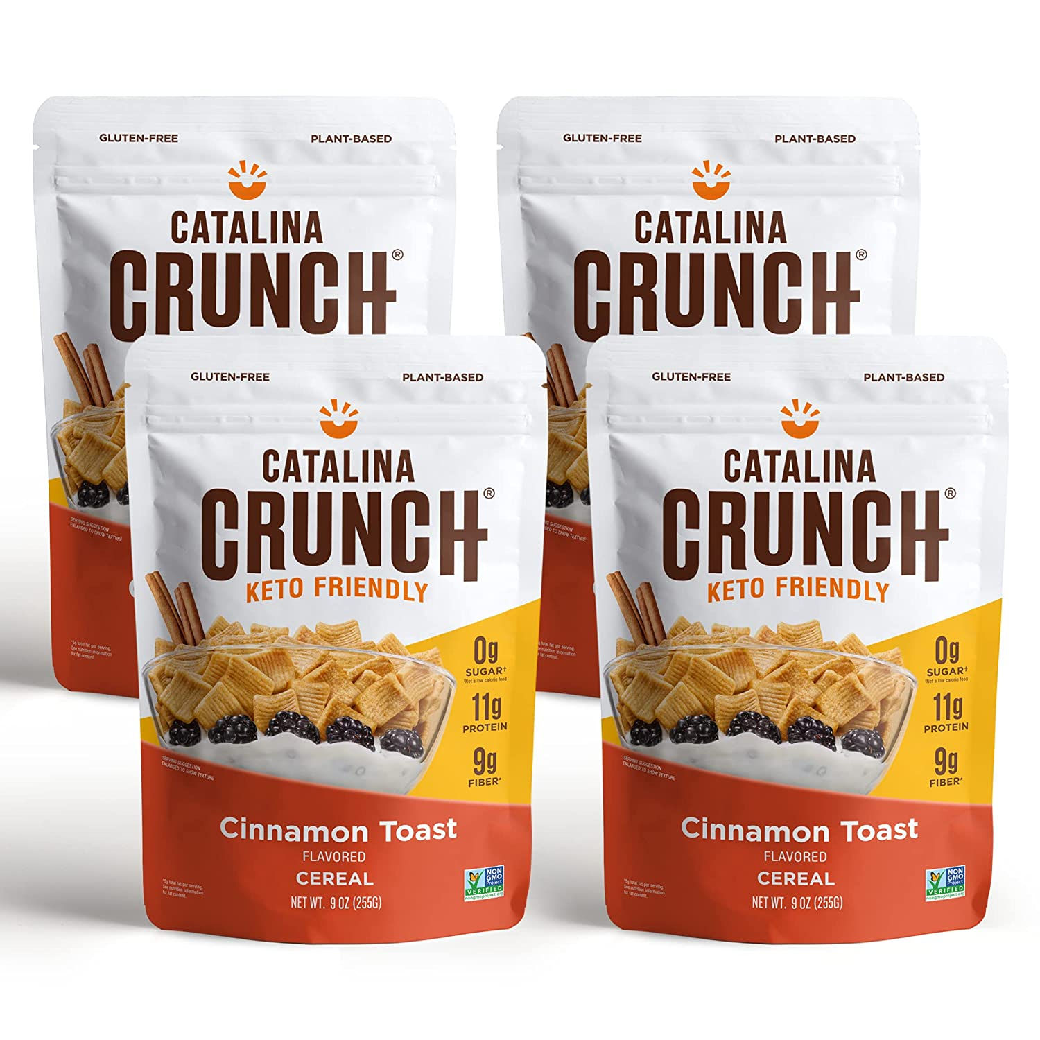 Catalina Crunch Cinnamon Toast Keto Cereal 4 Pack (9oz Bags)| Sugar Free
