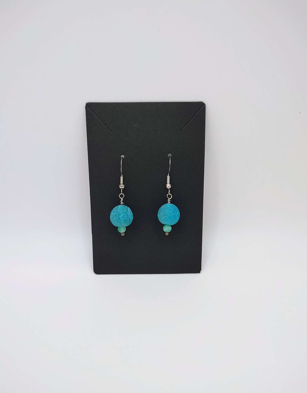 Matte Cracked Agate Earrings Moonlight