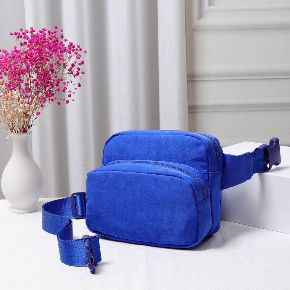 Blue Nylon Fanny Pack