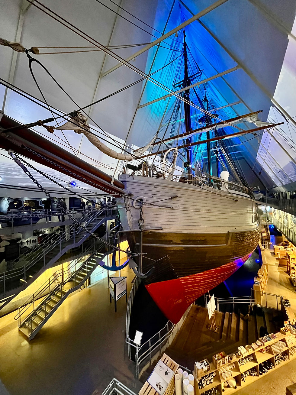 The polar ship Fram in its museum in Oslo