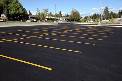 Seal Coat Parking Lot with Stripes