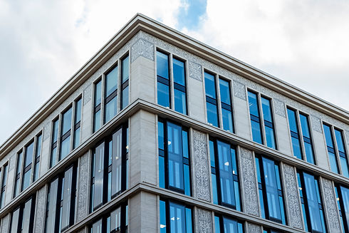 The Windows and facade of the building.j