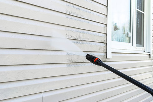 Cleaning service washing building facade