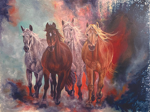 Chasing the Wind
acrylic pour with oil overlay
on canvas
48 x 36
$5,000