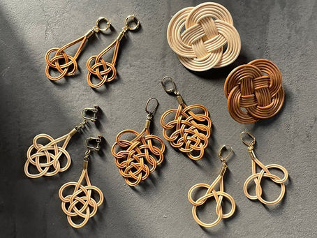 5/25(木) 籐編み~丸芯籐で編む~《耳飾り&ブローチ》ワークショップ