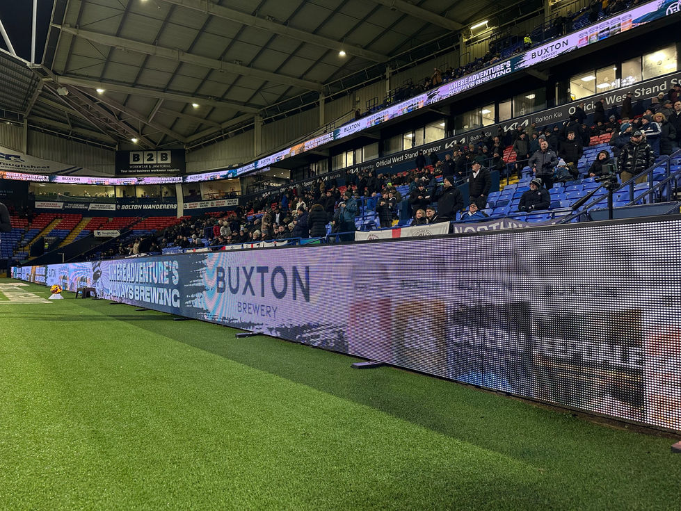 Buxton Brewery LED screen at Buxton Stadium