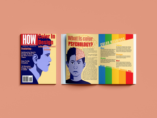 Top view magazine print 
