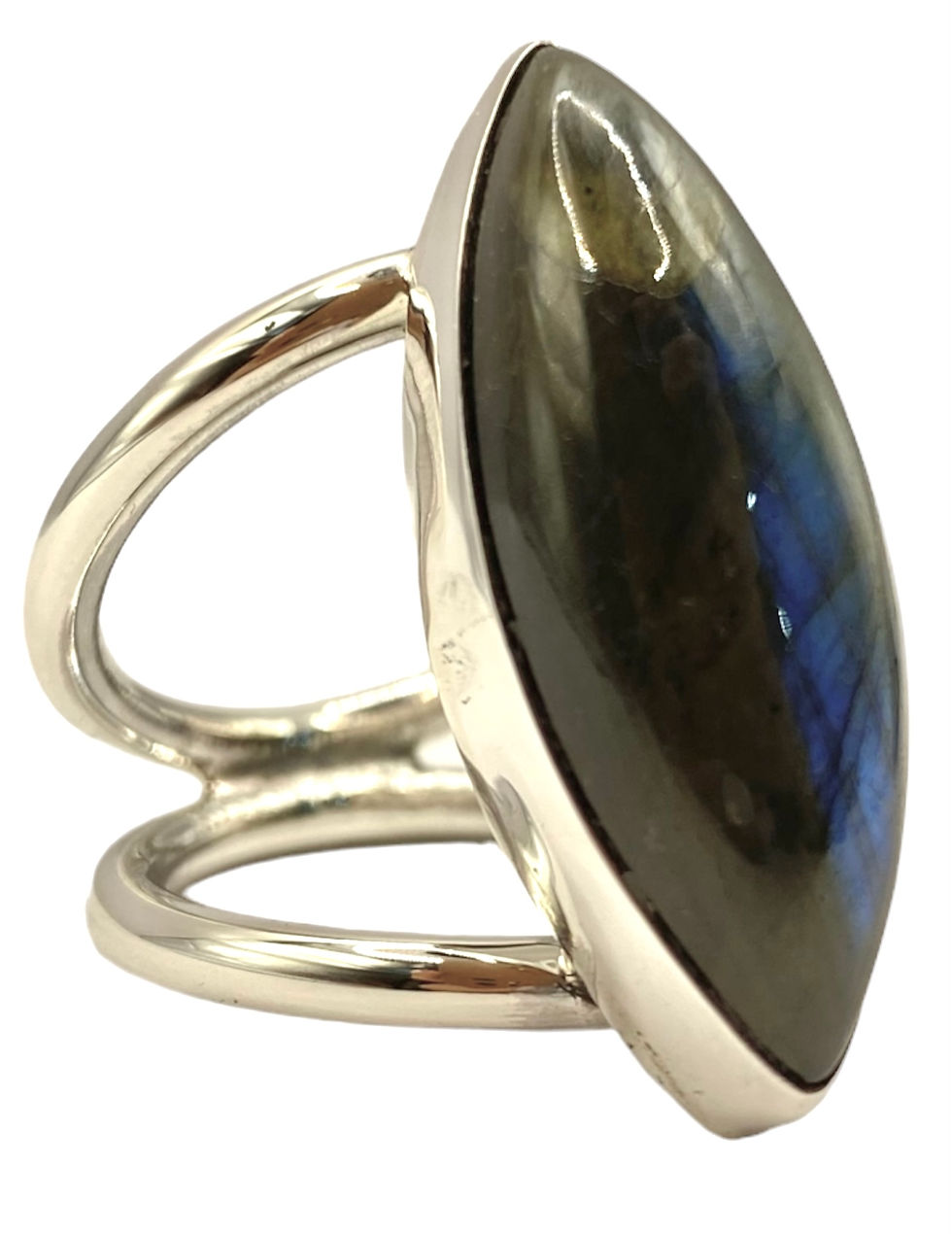 Miniatura: Anillo labradolita natural